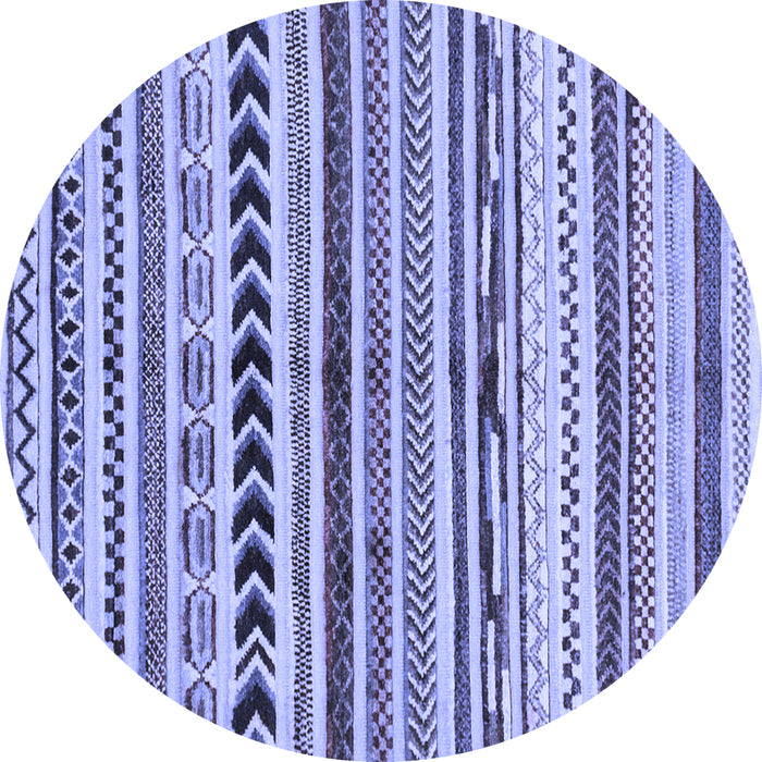Round Machine Washable Abstract Blue Modern Rug, wshabs2302blu