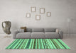 Machine Washable Abstract Turquoise Modern Area Rugs in a Living Room,, wshabs2302turq