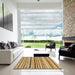 Square Abstract Light Brown Modern Rug in a Living Room, abs2302