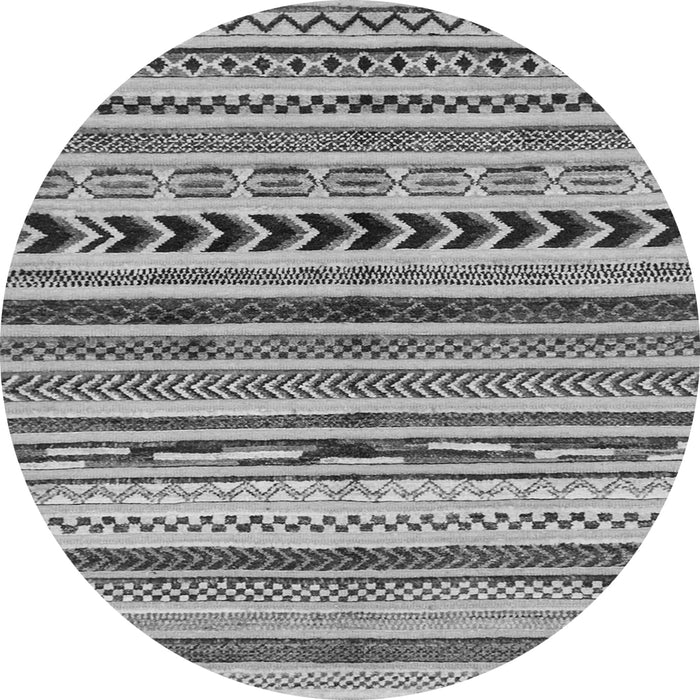 Round Abstract Gray Modern Rug, abs2302gry
