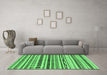 Machine Washable Abstract Emerald Green Modern Area Rugs in a Living Room,, wshabs2302emgrn