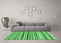 Machine Washable Abstract Emerald Green Modern Rug, wshabs2302emgrn