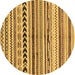 Round Abstract Brown Modern Rug, abs2302brn