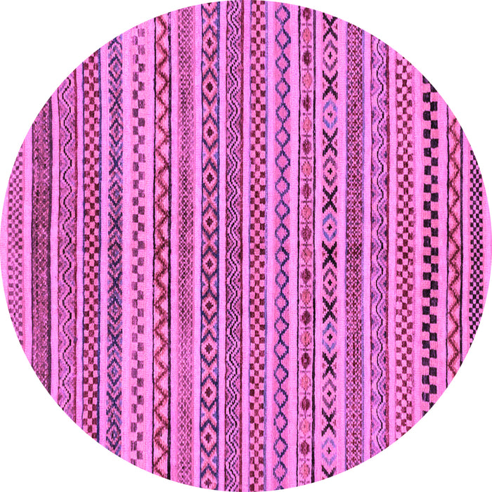 Round Machine Washable Abstract Purple Modern Area Rugs, wshabs2303pur