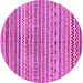 Round Machine Washable Abstract Purple Modern Area Rugs, wshabs2303pur