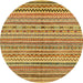 Round Abstract Red Modern Rug, abs2303