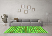 Machine Washable Abstract Green Modern Rug, wshabs2303grn