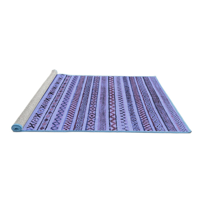 Sideview of Machine Washable Abstract Blue Modern Rug, wshabs2303blu