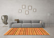 Machine Washable Abstract Orange Modern Area Rugs in a Living Room, wshabs2303org