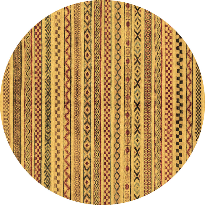 Round Abstract Brown Modern Rug, abs2303brn