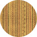 Round Abstract Brown Modern Rug, abs2303brn