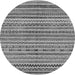 Round Abstract Gray Modern Rug, abs2303gry