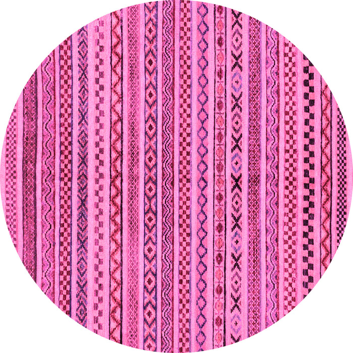 Round Abstract Pink Modern Rug, abs2303pnk