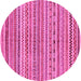 Round Abstract Pink Modern Rug, abs2303pnk