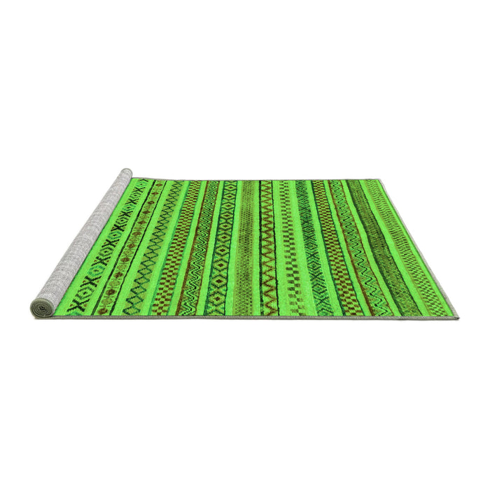 Sideview of Machine Washable Abstract Green Modern Area Rugs, wshabs2303grn