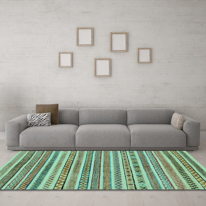 Machine Washable Abstract Light Blue Modern Rug in a Living Room, wshabs2303lblu