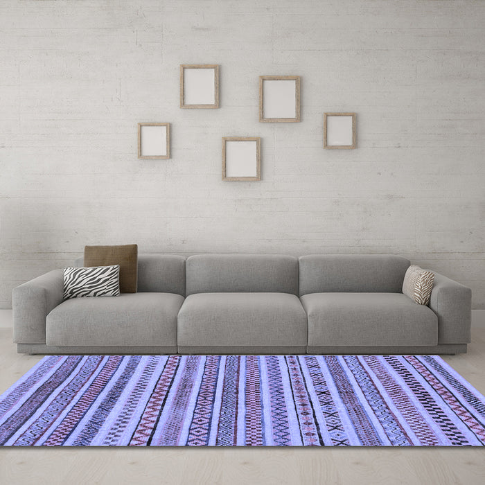 Machine Washable Abstract Blue Modern Rug in a Living Room, wshabs2303blu