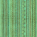 Square Abstract Turquoise Modern Rug, abs2303turq