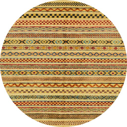 Round Machine Washable Abstract Red Rug, wshabs2303