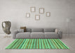 Machine Washable Abstract Turquoise Modern Area Rugs in a Living Room,, wshabs2303turq