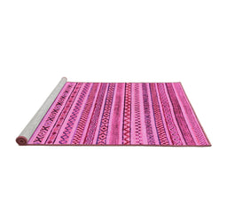 Sideview of Machine Washable Abstract Pink Modern Rug, wshabs2303pnk