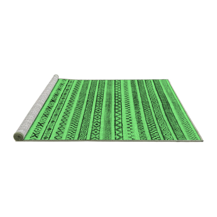 Sideview of Machine Washable Abstract Emerald Green Modern Area Rugs, wshabs2303emgrn