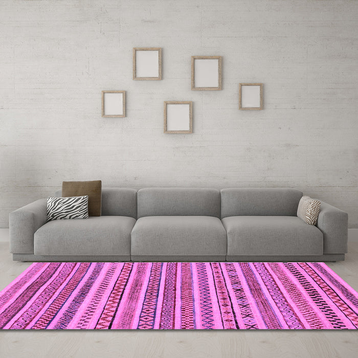 Machine Washable Abstract Purple Modern Area Rugs in a Living Room, wshabs2303pur
