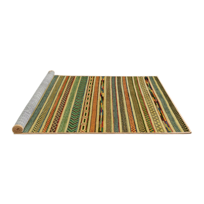 Sideview of Machine Washable Abstract Gold Rug, wshabs2304