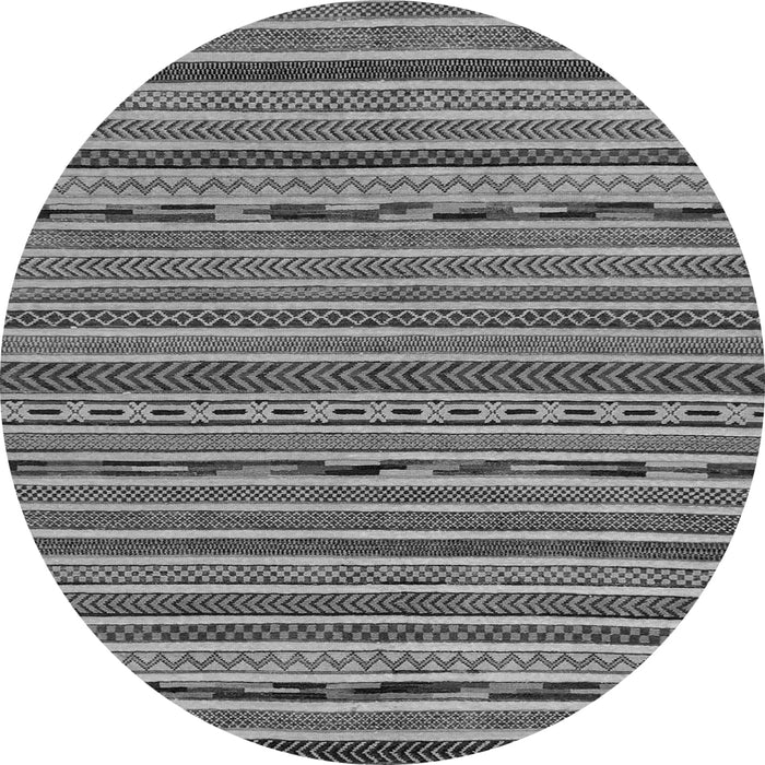 Round Abstract Gray Modern Rug, abs2304gry