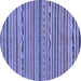 Round Abstract Blue Modern Rug, abs2304blu