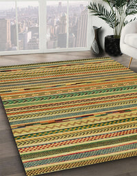 Abstract Gold Modern Rug, abs2304