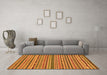 Machine Washable Abstract Orange Modern Area Rugs in a Living Room, wshabs2304org