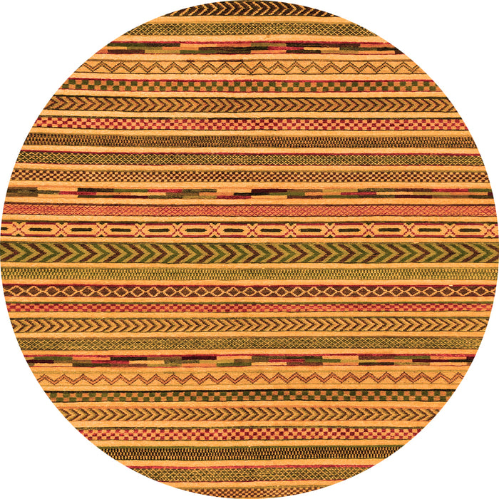 Round Abstract Orange Modern Rug, abs2304org