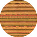 Round Abstract Orange Modern Rug, abs2304org