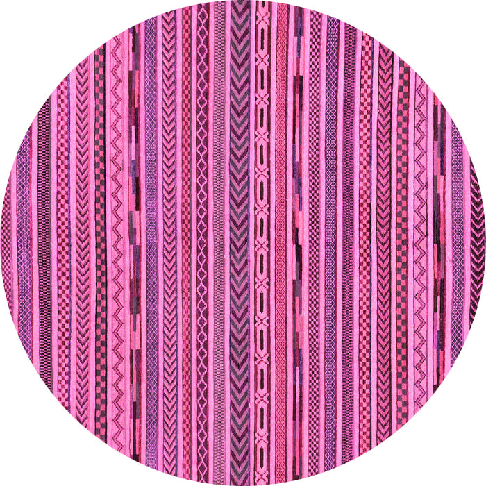 Round Abstract Pink Modern Rug, abs2304pnk