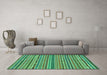 Machine Washable Abstract Turquoise Modern Area Rugs in a Living Room,, wshabs2304turq