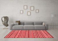 Machine Washable Abstract Red Modern Rug, wshabs2304red