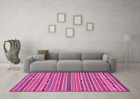 Machine Washable Abstract Pink Modern Rug, wshabs2304pnk