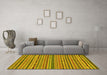 Machine Washable Abstract Yellow Modern Rug in a Living Room, wshabs2304yw