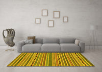 Machine Washable Abstract Yellow Modern Rug, wshabs2304yw