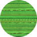 Round Machine Washable Abstract Green Modern Area Rugs, wshabs2304grn