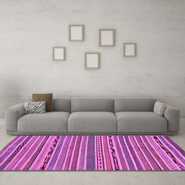 Machine Washable Abstract Purple Modern Area Rugs in a Living Room, wshabs2304pur