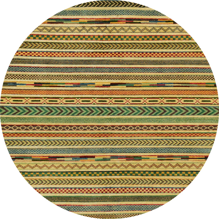 Round Abstract Gold Modern Rug, abs2304