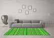 Machine Washable Abstract Green Modern Area Rugs in a Living Room,, wshabs2304grn