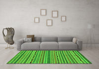 Machine Washable Abstract Green Modern Rug, wshabs2304grn