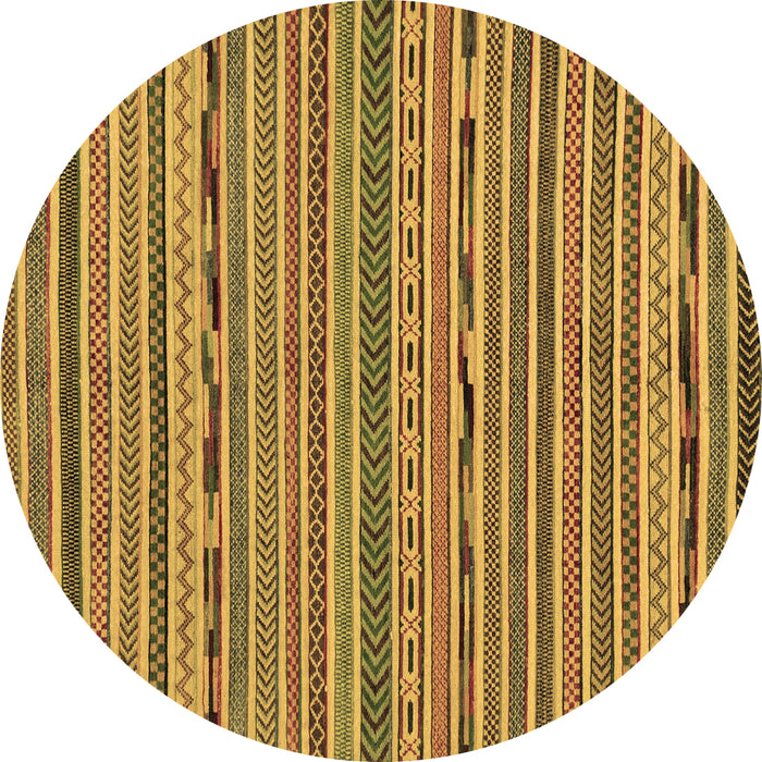 Round Abstract Brown Modern Rug, abs2304brn
