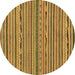 Round Abstract Brown Modern Rug, abs2304brn