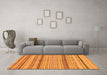 Machine Washable Abstract Orange Modern Area Rugs in a Living Room, wshabs2305org