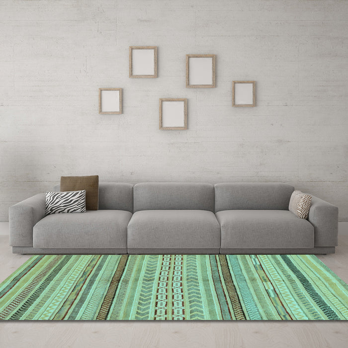 Machine Washable Abstract Light Blue Modern Rug in a Living Room, wshabs2305lblu