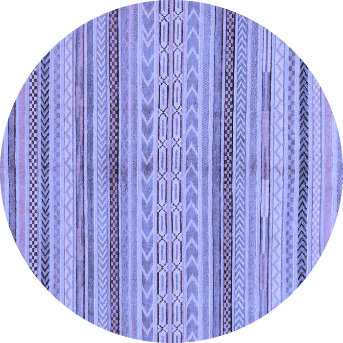 Round Abstract Blue Modern Rug, abs2305blu